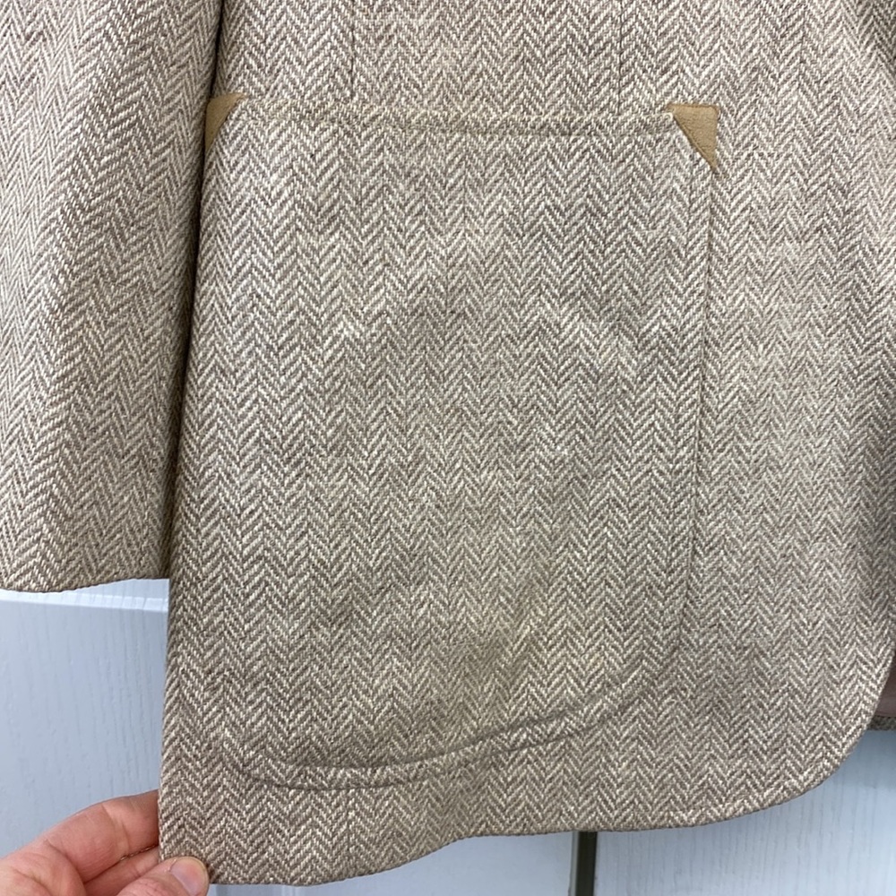 VINTAGE DAKS Elbow pad wool/silk blend Blazer Jacket - Picture 5 of 13